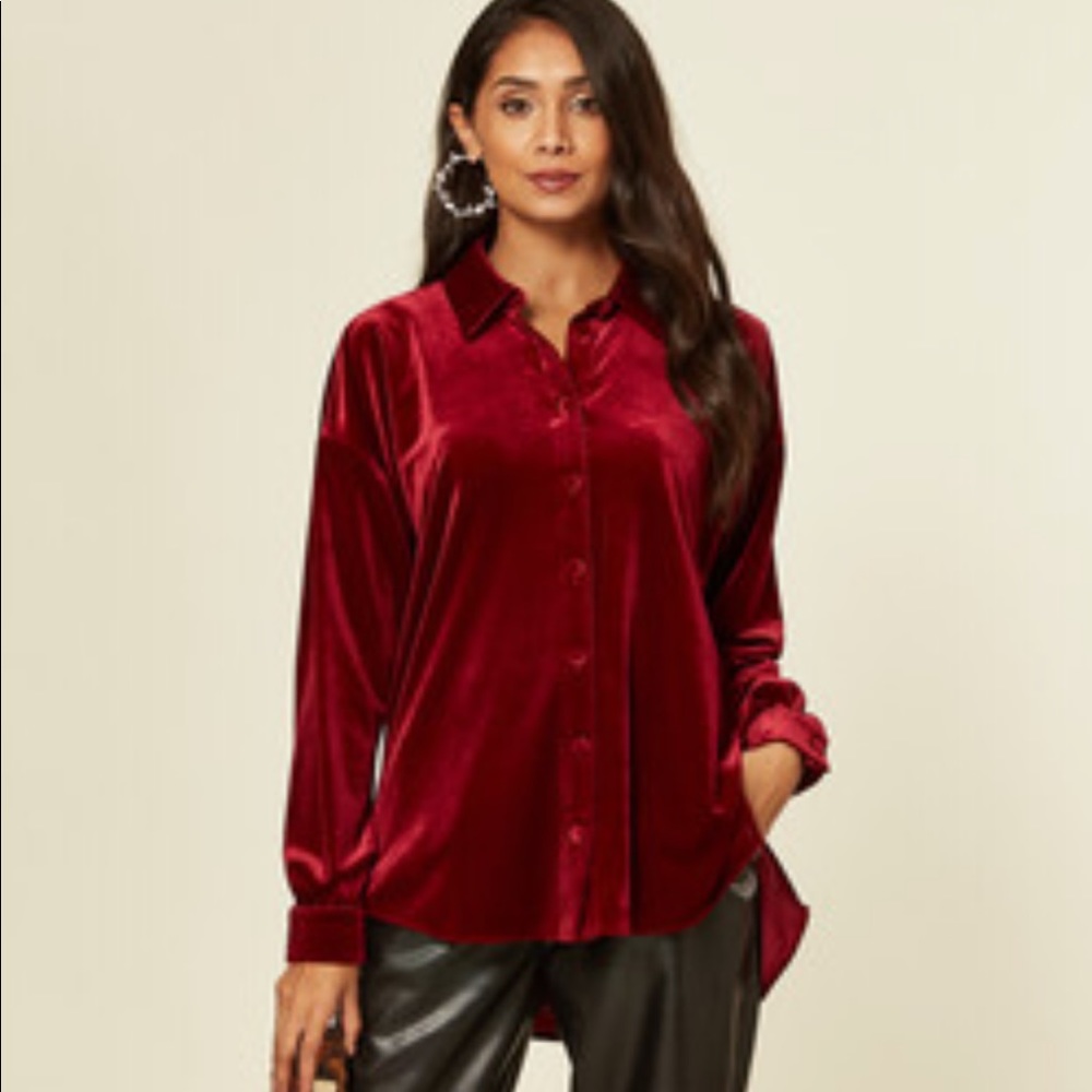 NY& CO Velvet Blouse